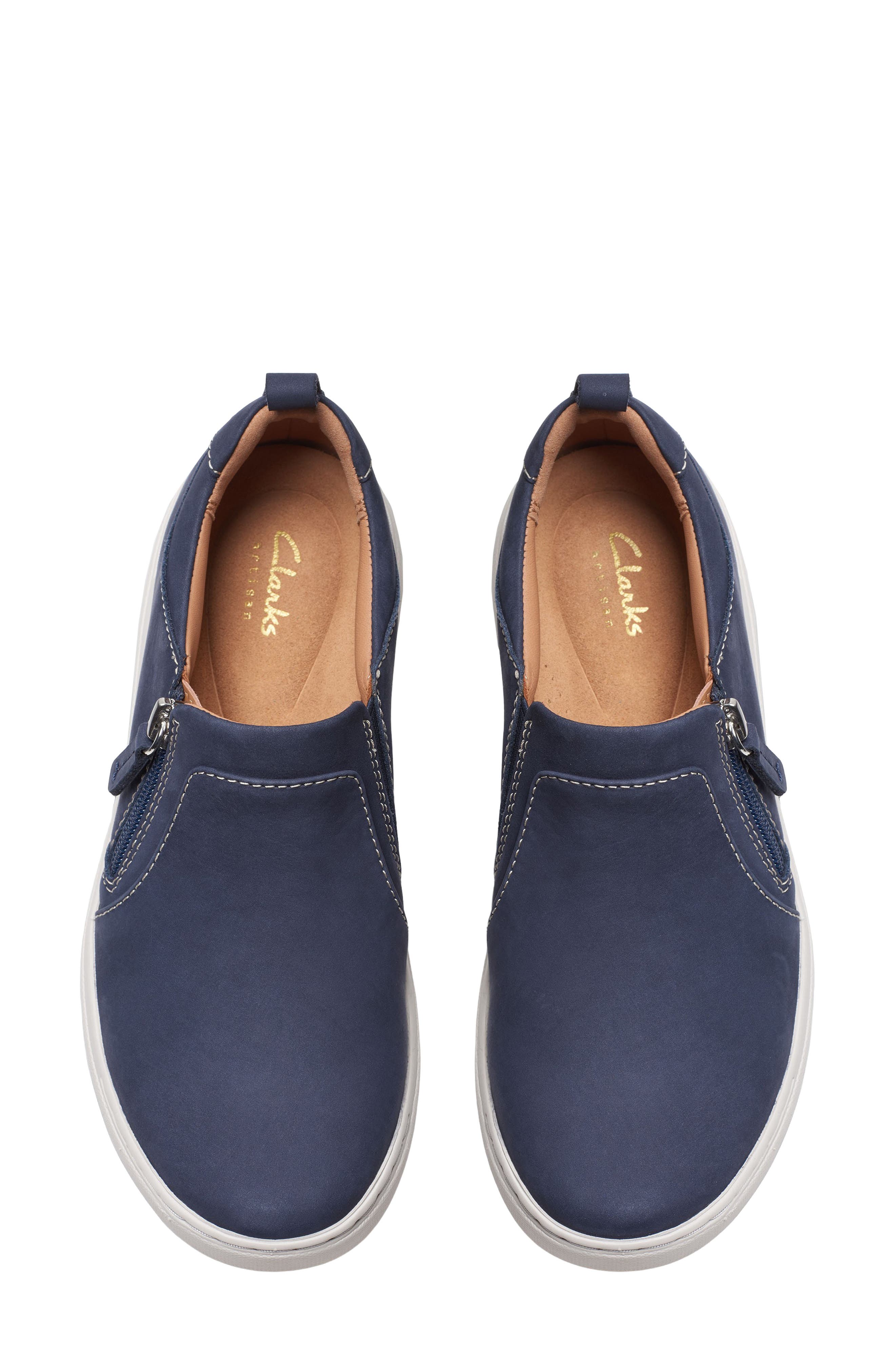 Clarks<sup>®</sup> Nalle Lilac Slip-On Sneaker, Alternate, color, Navy Nubuc