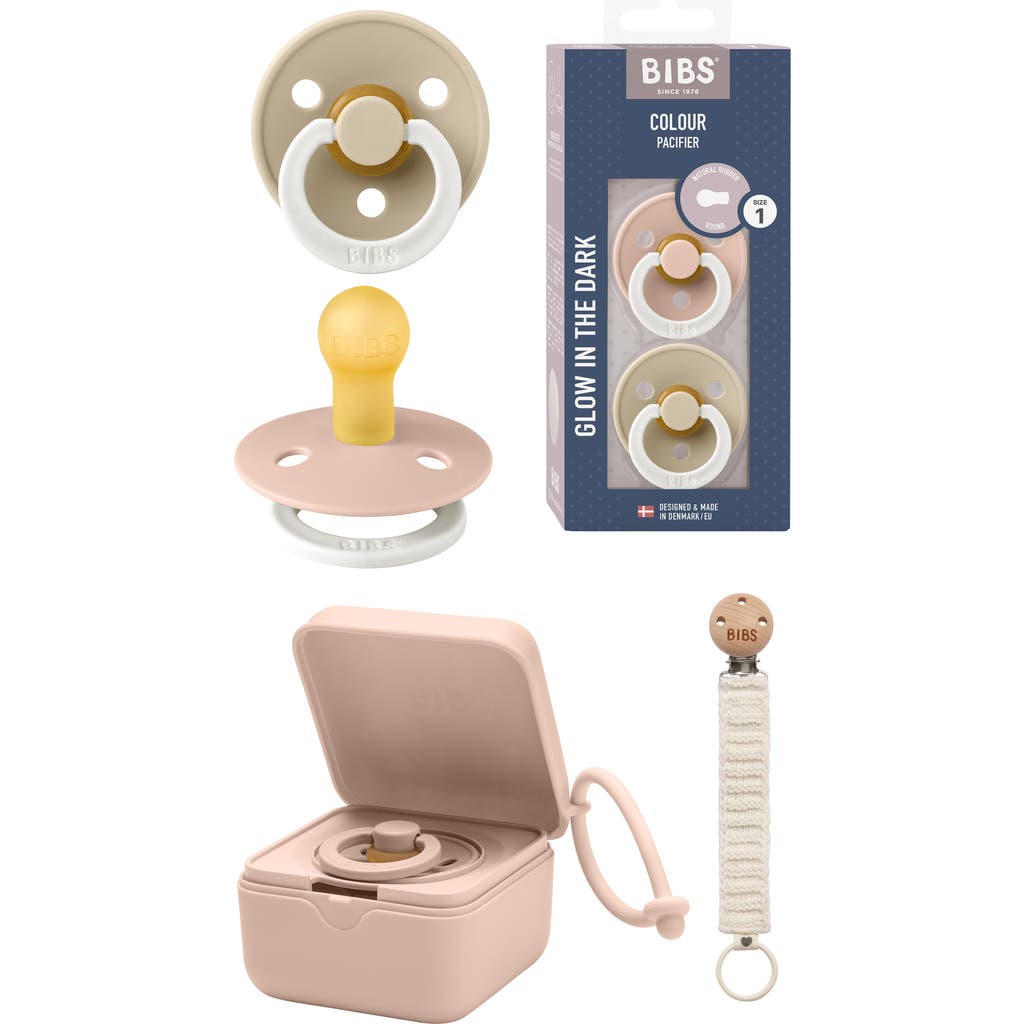 BIBS Pacifer, Pacifier Box & Pacifier Clip Set in Blush/Ivory at Nordstrom