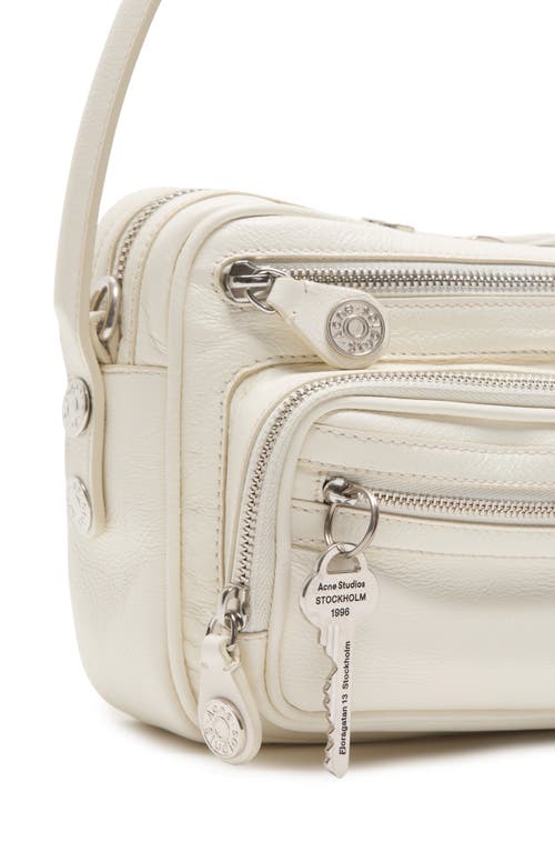 Acne Studios Small Camero Leather Shoulder Bag In White