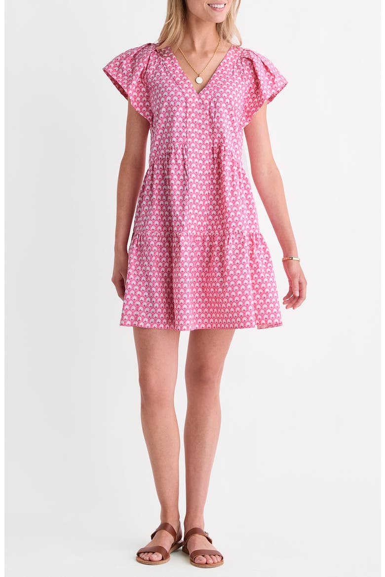 Harbor Tiered Ruffle Dress, Main, color, GIA BAHAMA BREEZE