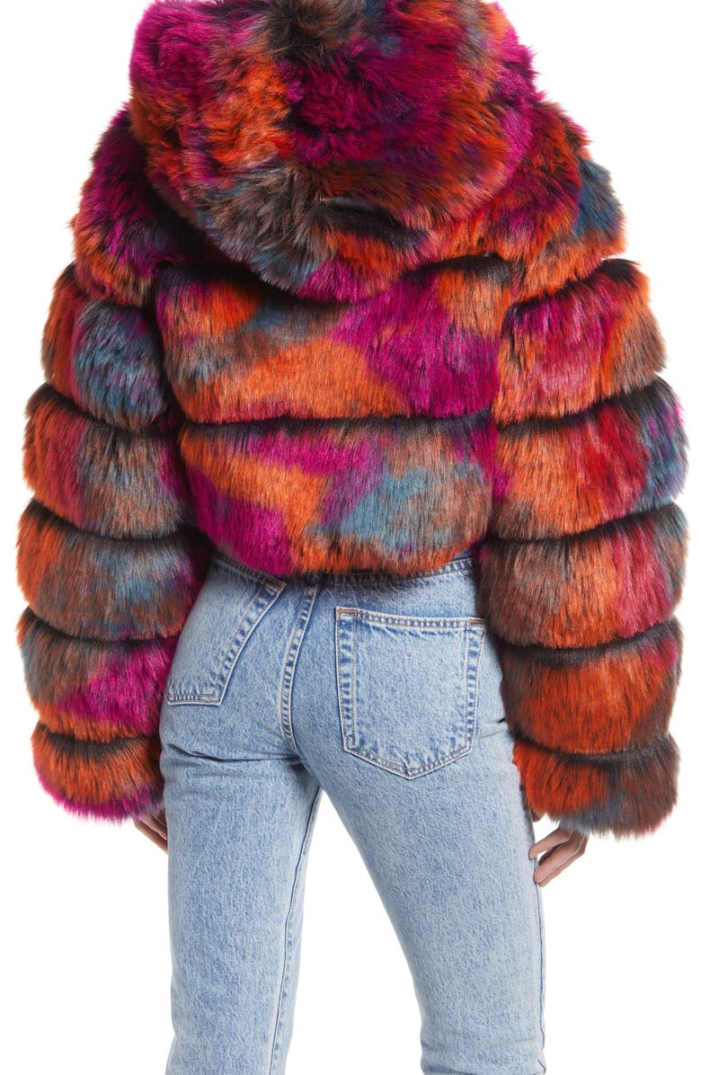 AZALEA WANG Faux Fur Puffer Jacket, Alternate, color, 