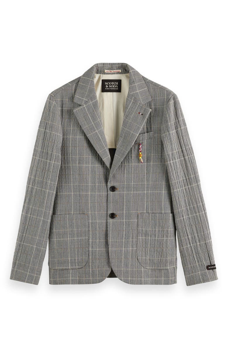 Scotch & Soda Checked Cotton Blend Seersucker Sport Coat, Alternate, color, 
