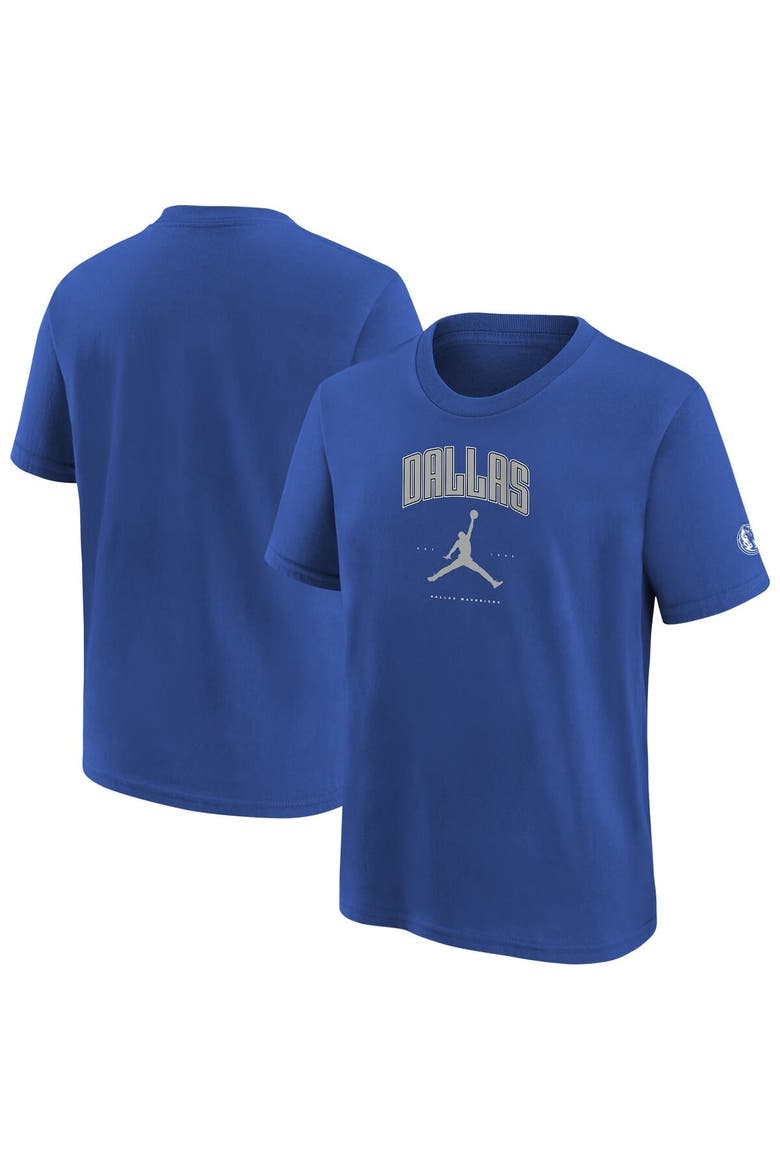 Youth Jordan Brand Blue Dallas Mavericks Essential Cities T-Shirt, Main, color, Blue