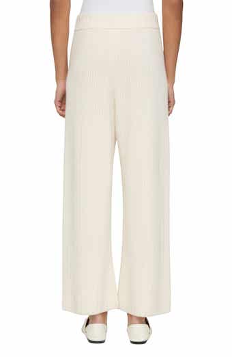 Rib Cashmere Blend Ankle Pants