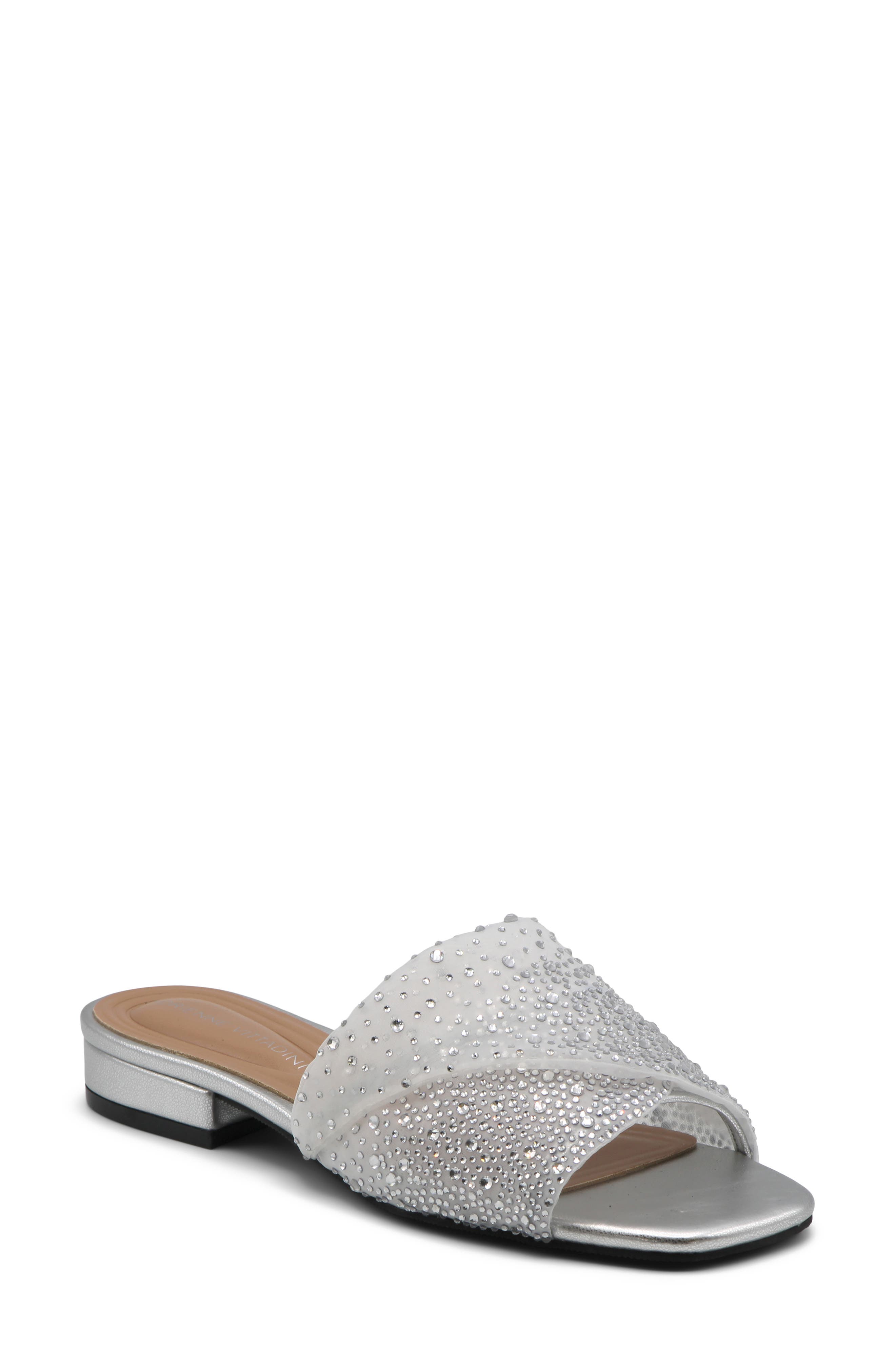 Adrienne Vittadini Primace Slide Sandal, Main, color, Silver