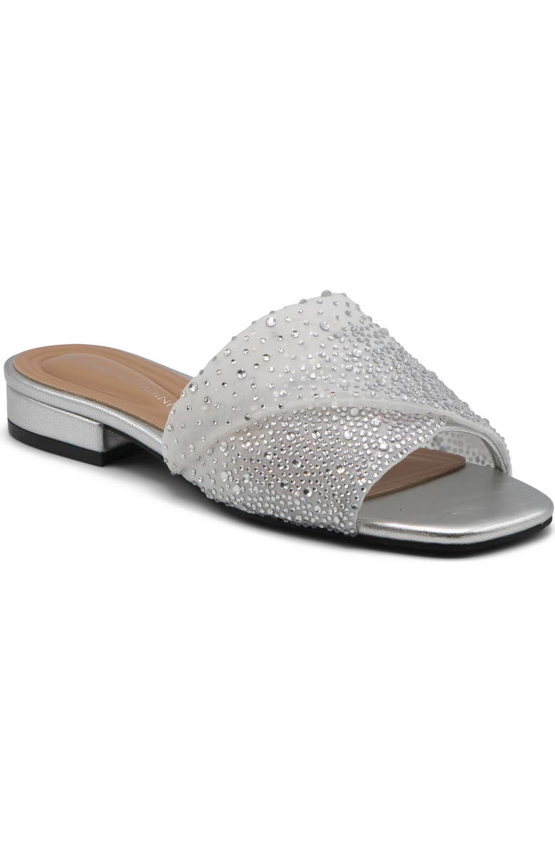 Adrienne Vittadini Primace Slide Sandal, Main, color, Silver