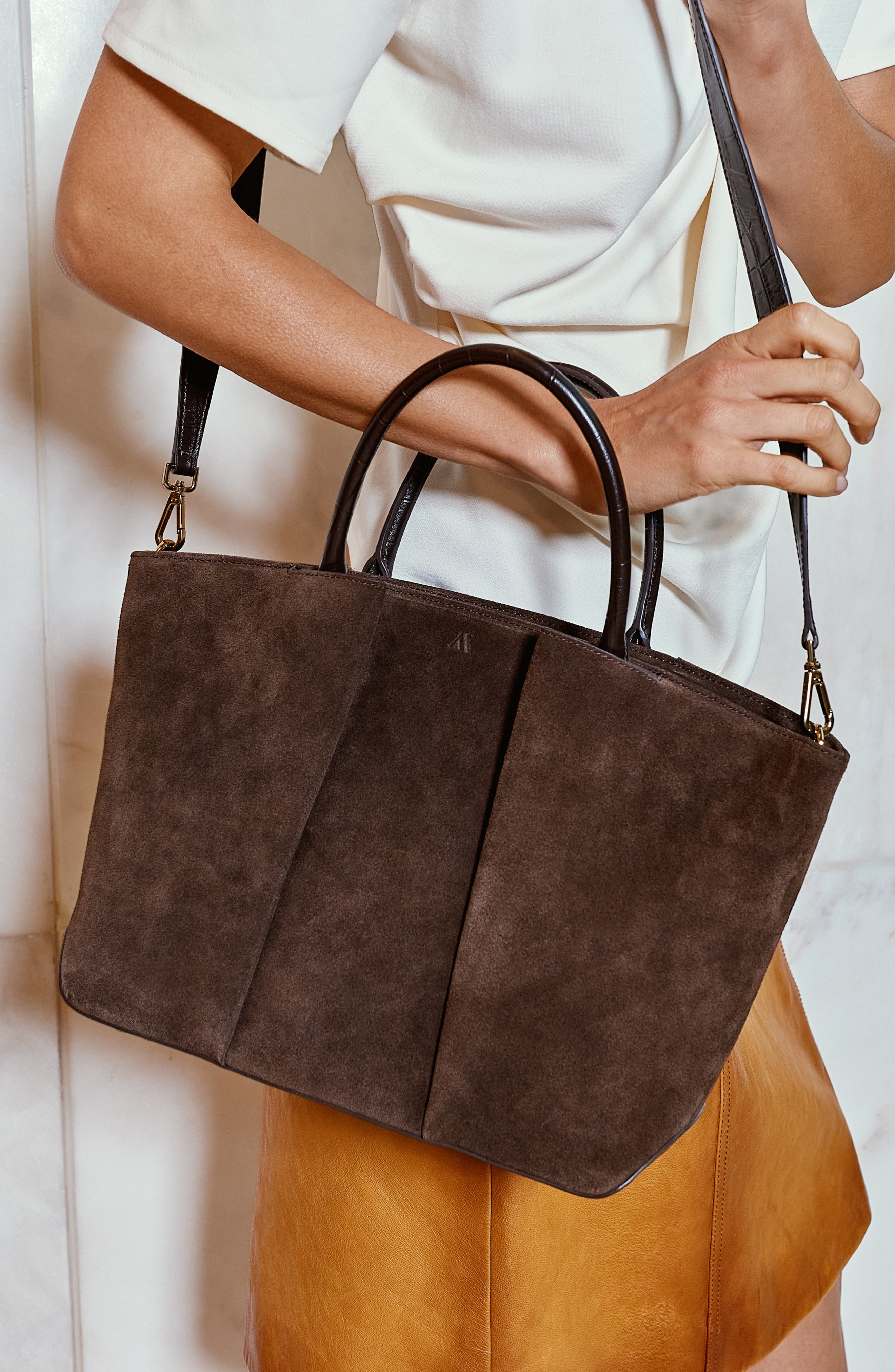 Mini Horizon Leather Crossbody Bag, Alternate, color, Espresso