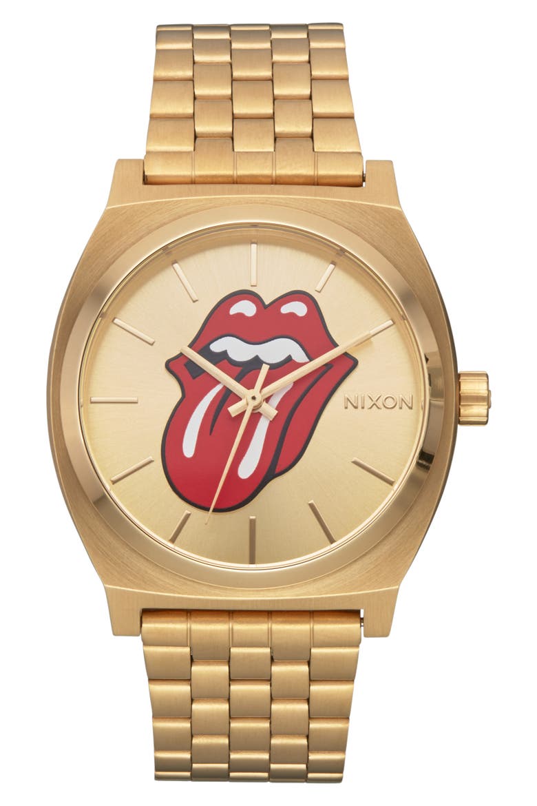 x Rolling Stones The Time Teller Bracelet Watch, 37mm, Main, color, GOLD / GOLD