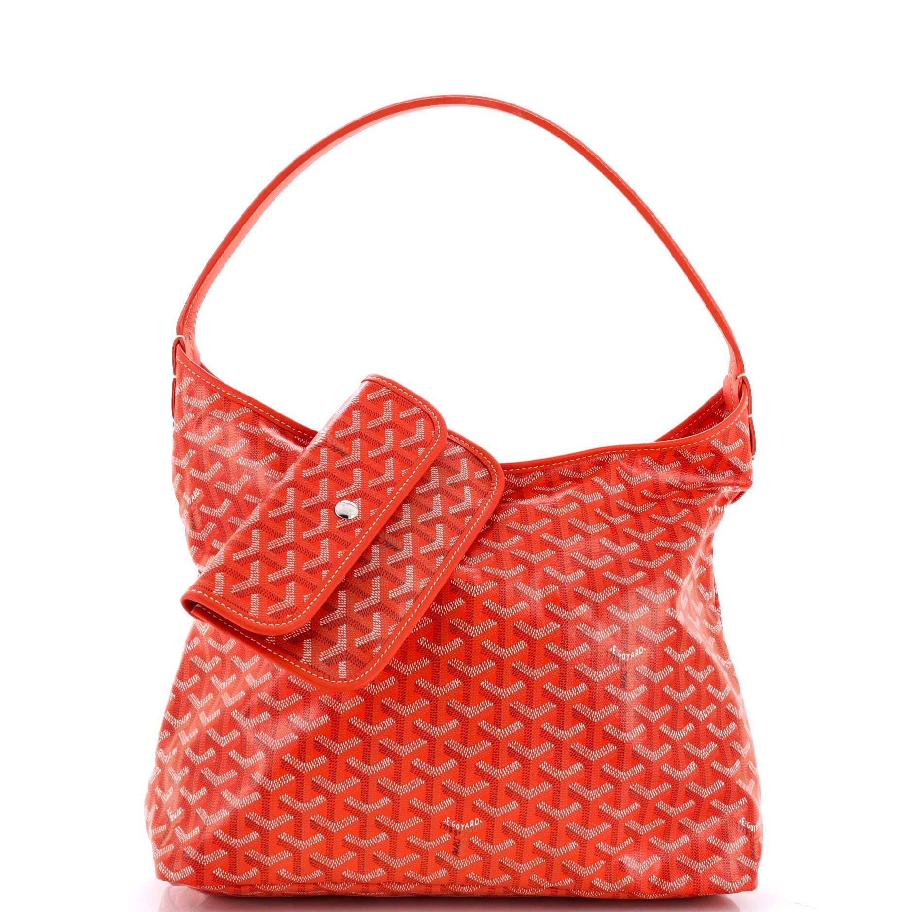 Pre-Owned Goyard Boheme Hobo Coated Canvas, Alternate, color, Orange