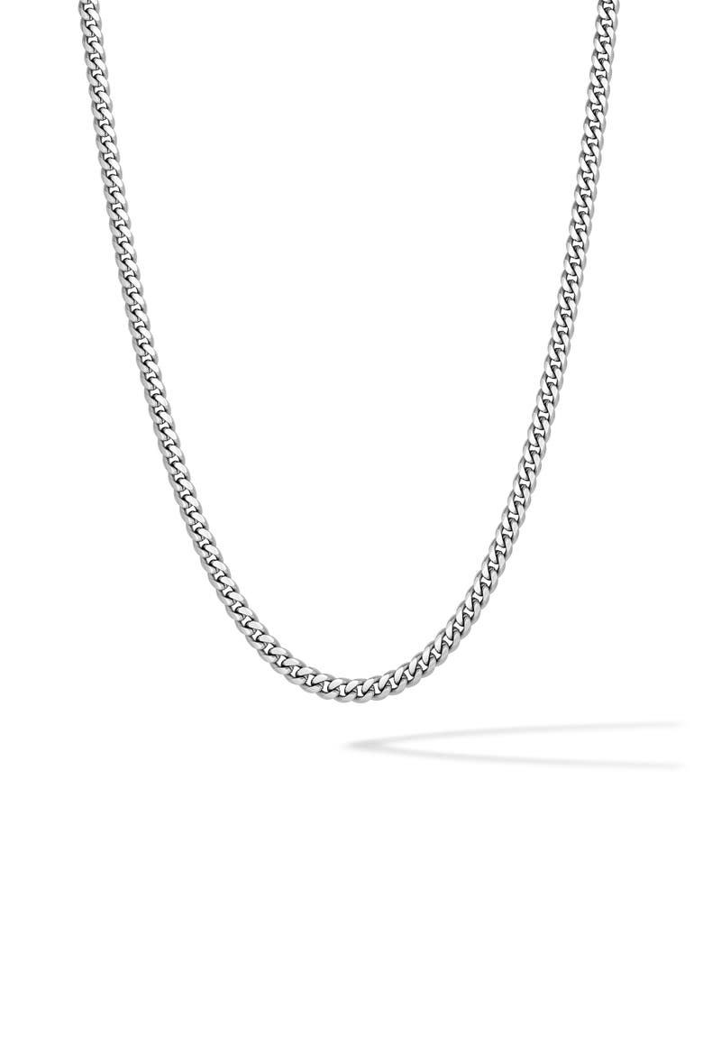 Onyx Chain Necklace, Main, color, SILVER