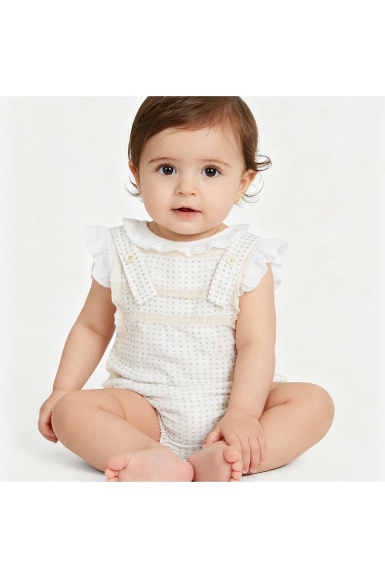 Dotted Lace Romper, Alternate, color, Beige