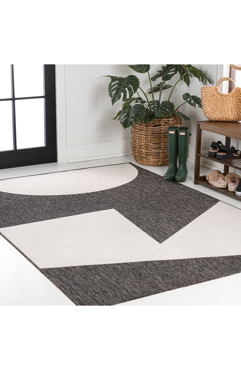 JONATHAN Y Lucian Modern Geometric Abstract Two-Tone Area Rug, Alternate, color, Black/Cream