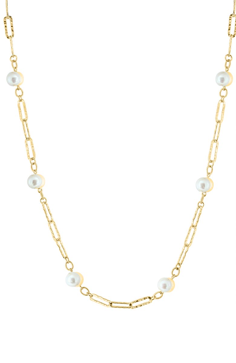 EFFY 7-8mm Pearl Station Chain Neckalce, Main, color, White