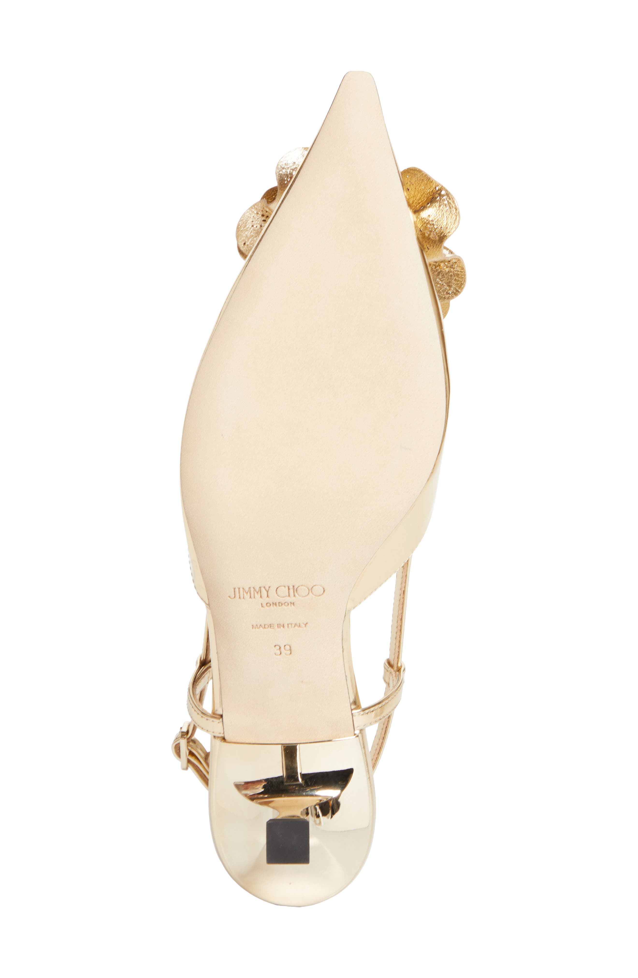 Jimmy Choo Mimmi Pointed Toe Slingback Pump, Alternate, color, Gold/ Gold