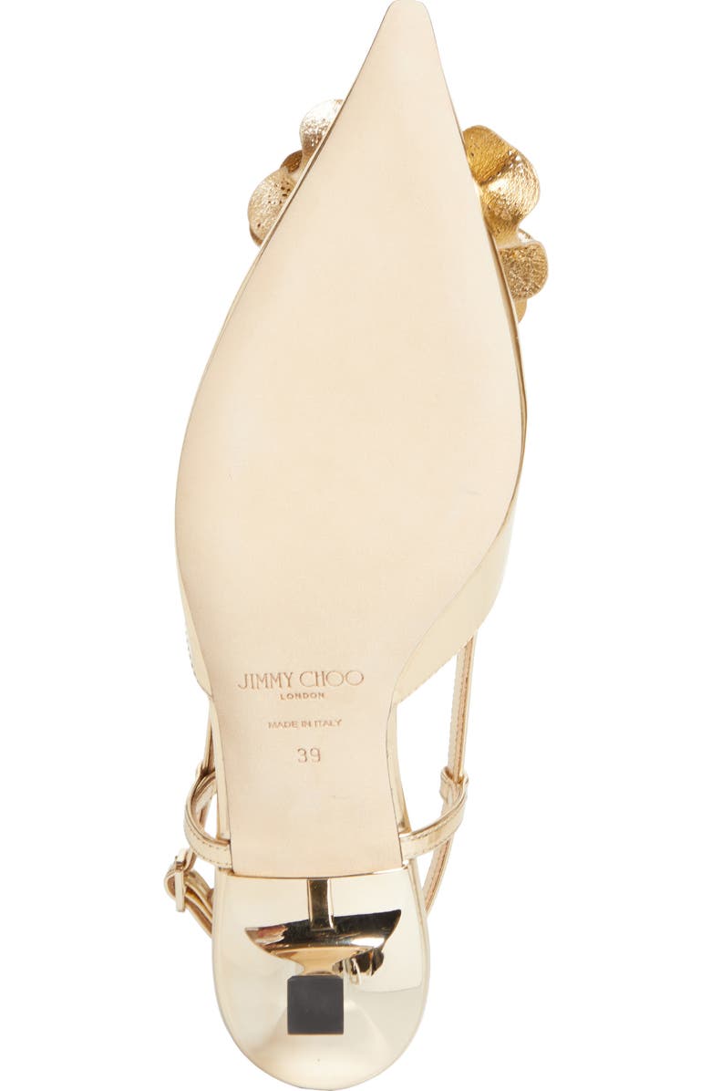 Jimmy Choo Mimmi Pointed Toe Slingback Pump, Alternate, color, Gold/ Gold