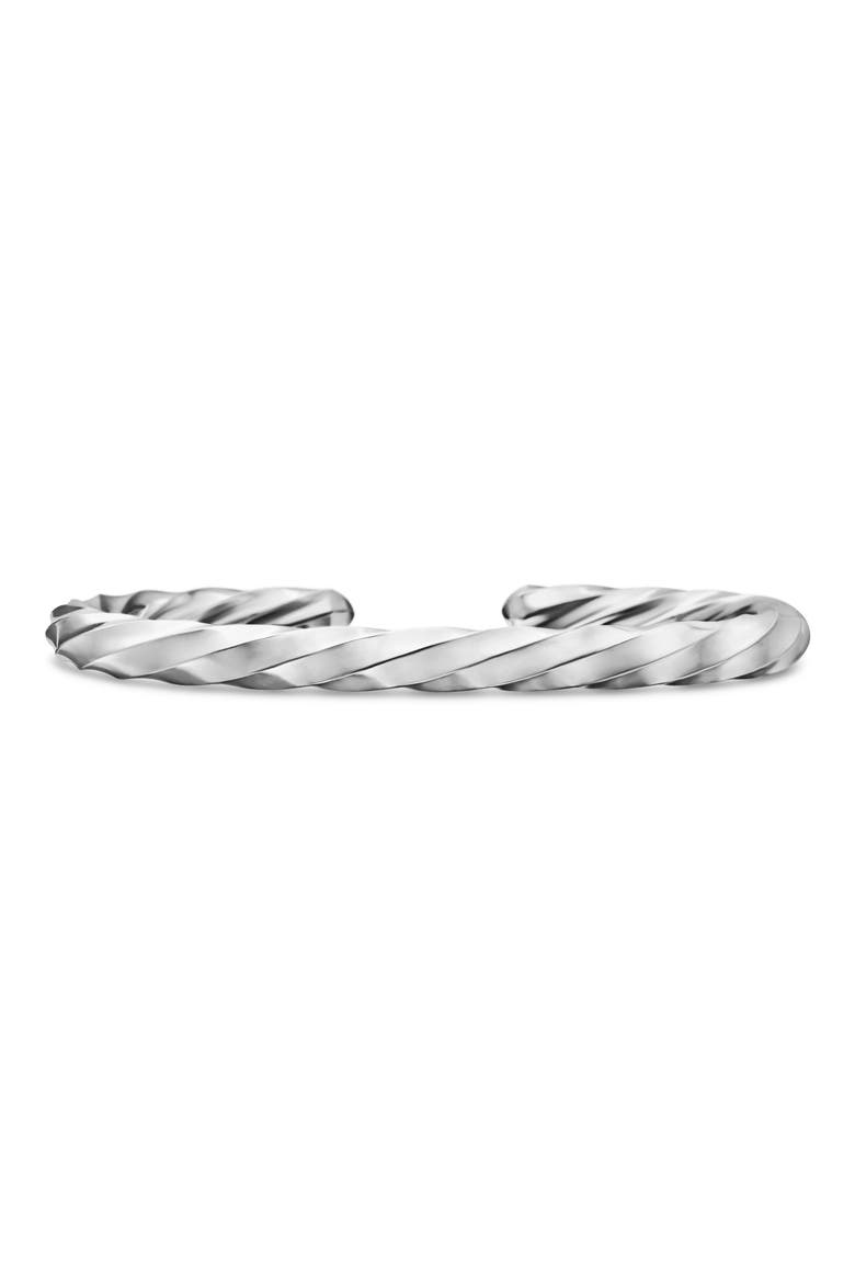 Cable Edge Cuff Bracelet in Recycled Sterling Silver, 5.5mm, Main, color, STERLING SILVER RECYCLED