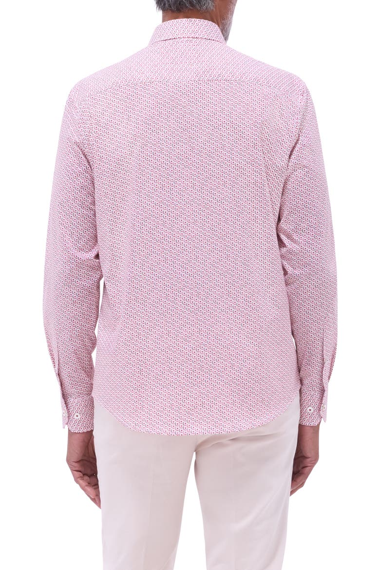 Julian OoohCotton® Abstract Button-Up Shirt, Alternate, color, CHILI