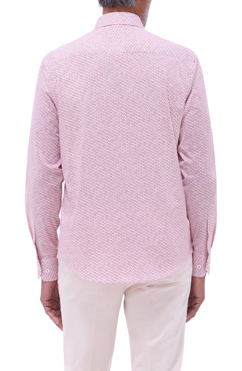 Bugatchi Julian OoohCotton<sup>®</sup> Abstract Button-Up Shirt, Alternate, color, Chili
