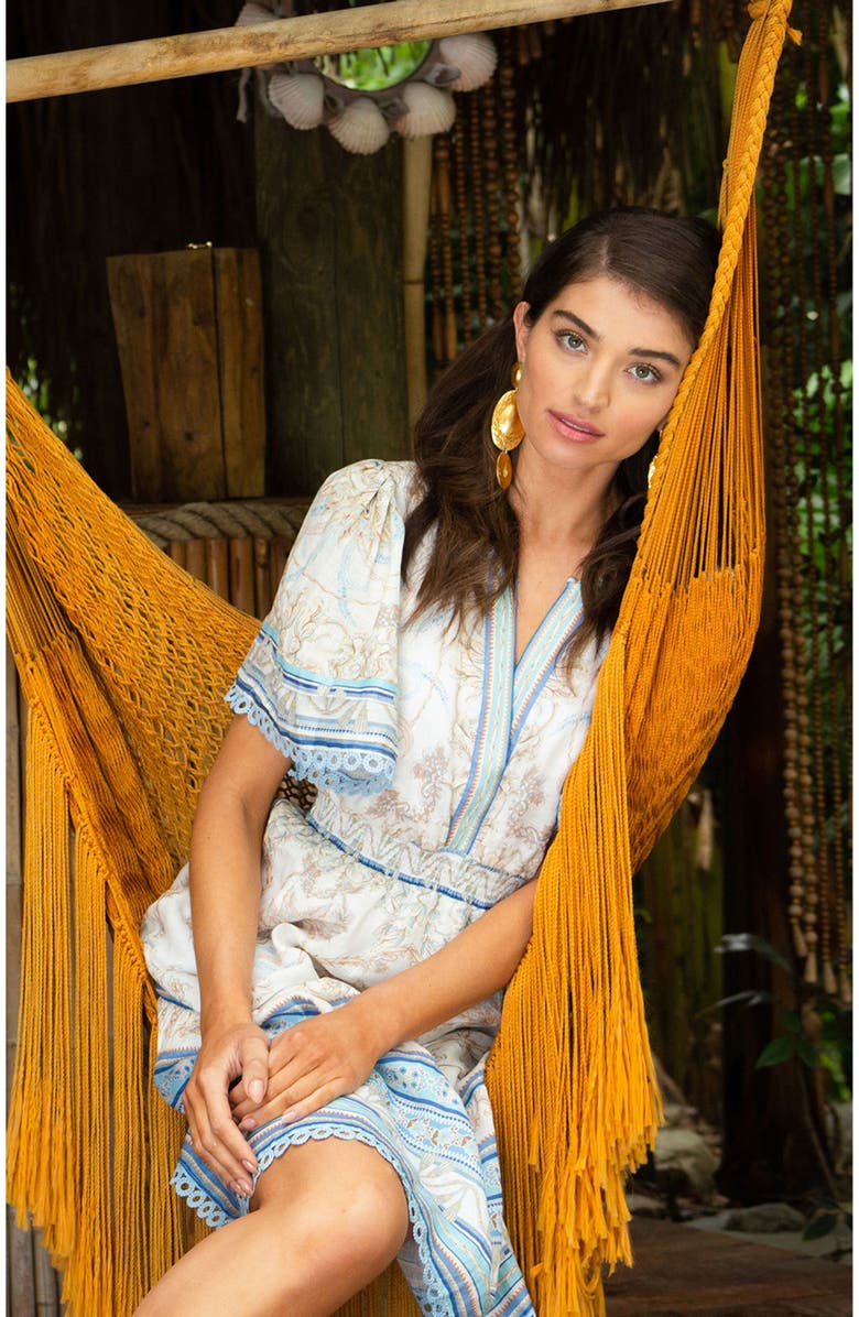 Hale Bob Callie Linen Dress, Alternate, color, 