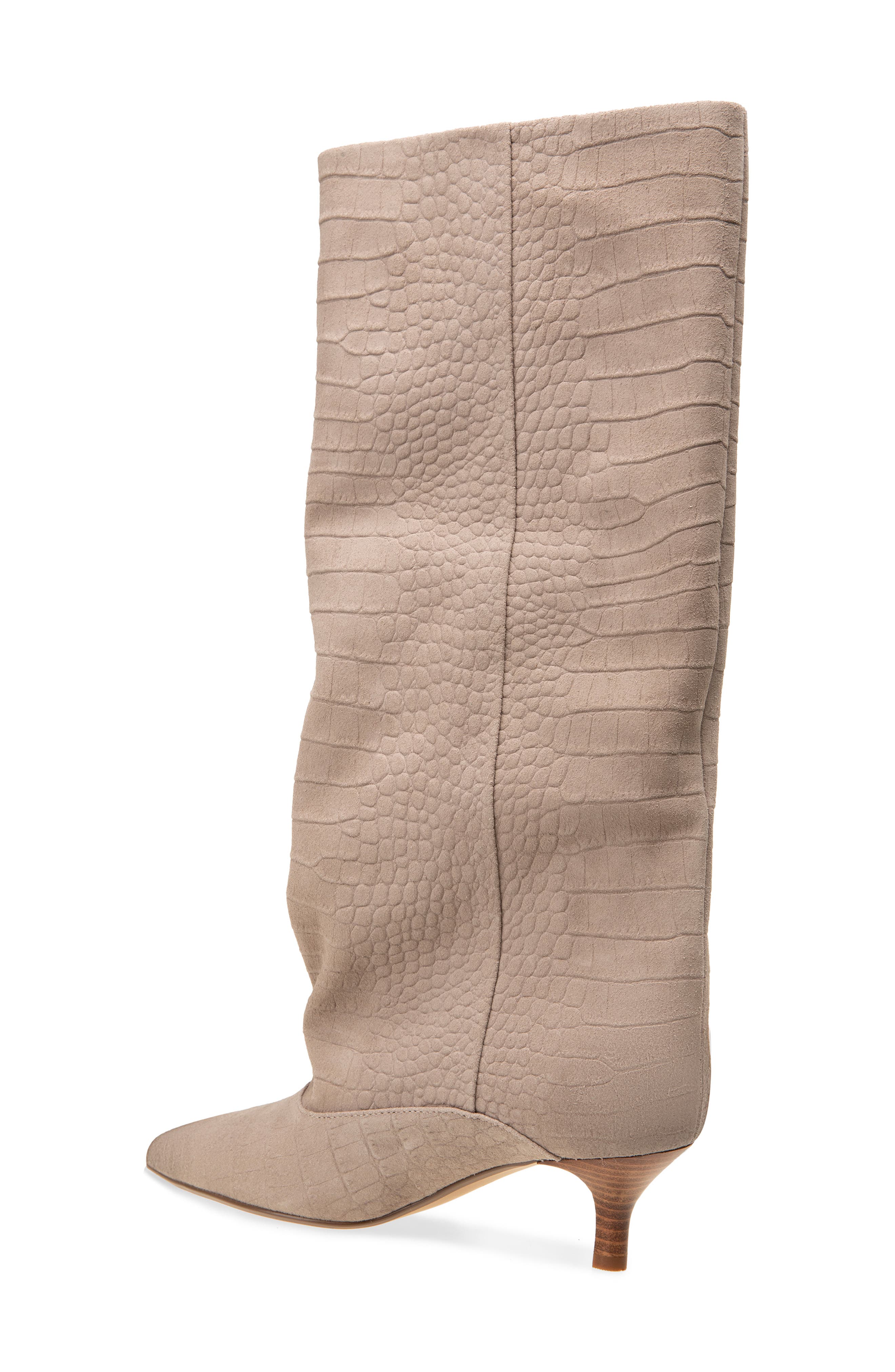Brisbane Kitten Heel Pointed Toe Knee High Boot, Alternate, color, MOCHA TAUPE SUEDE