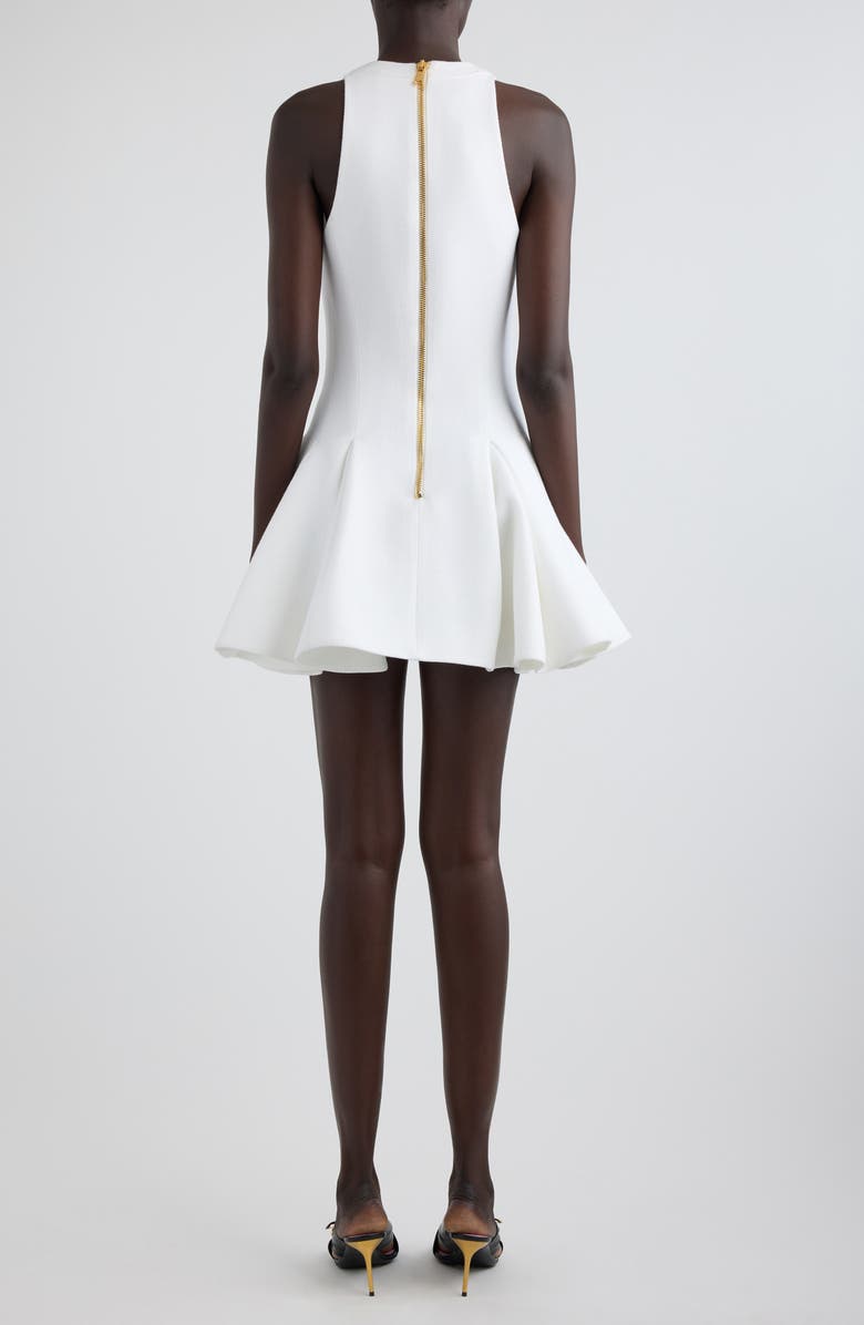 Balmain Pleated Fit & Flare Tweed Minidress, Alternate, color, 