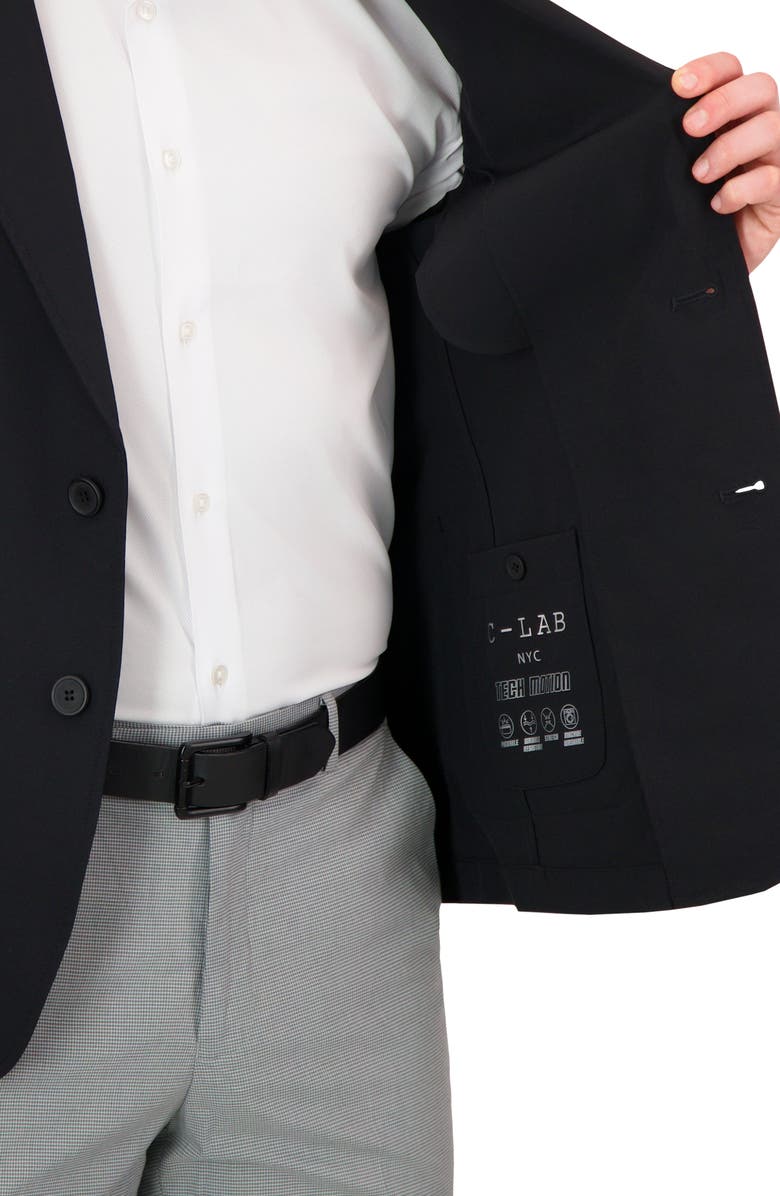 C-LAB NYC Packable Woven Tech Jacket, Alternate, color, Black