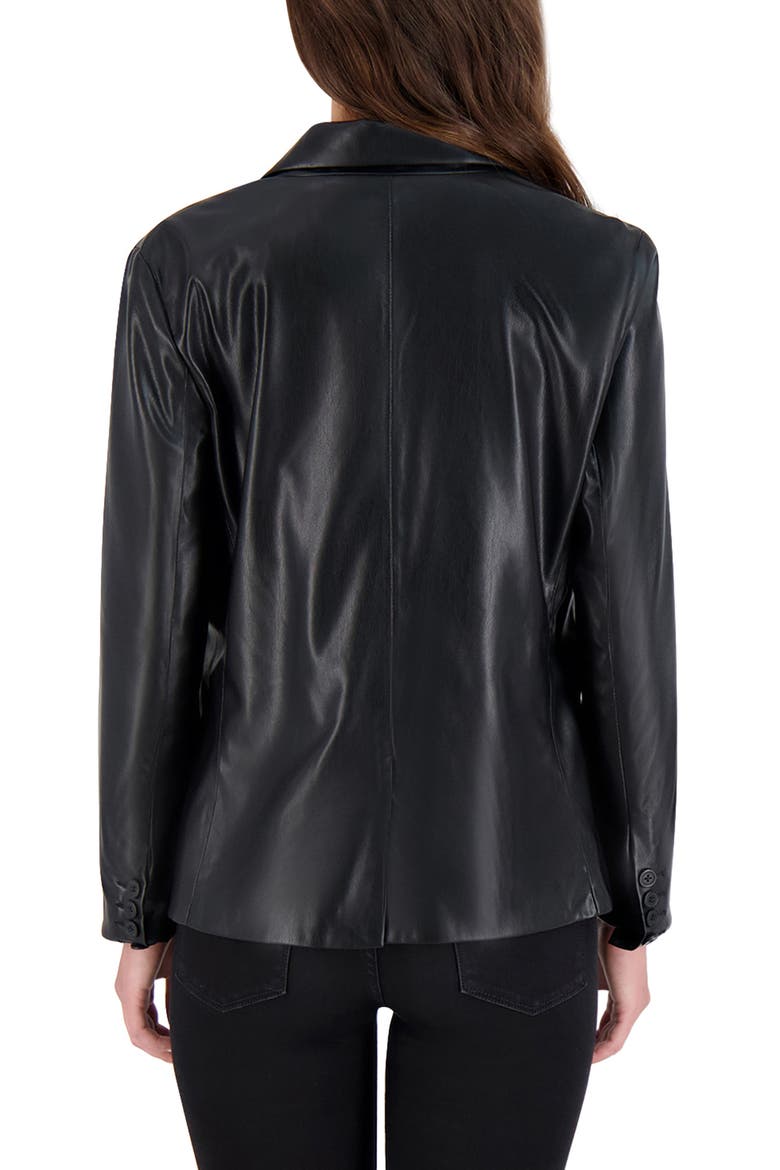 BB Dakota Serious or Not Faux Leather Blazer, Alternate, color, BLACK