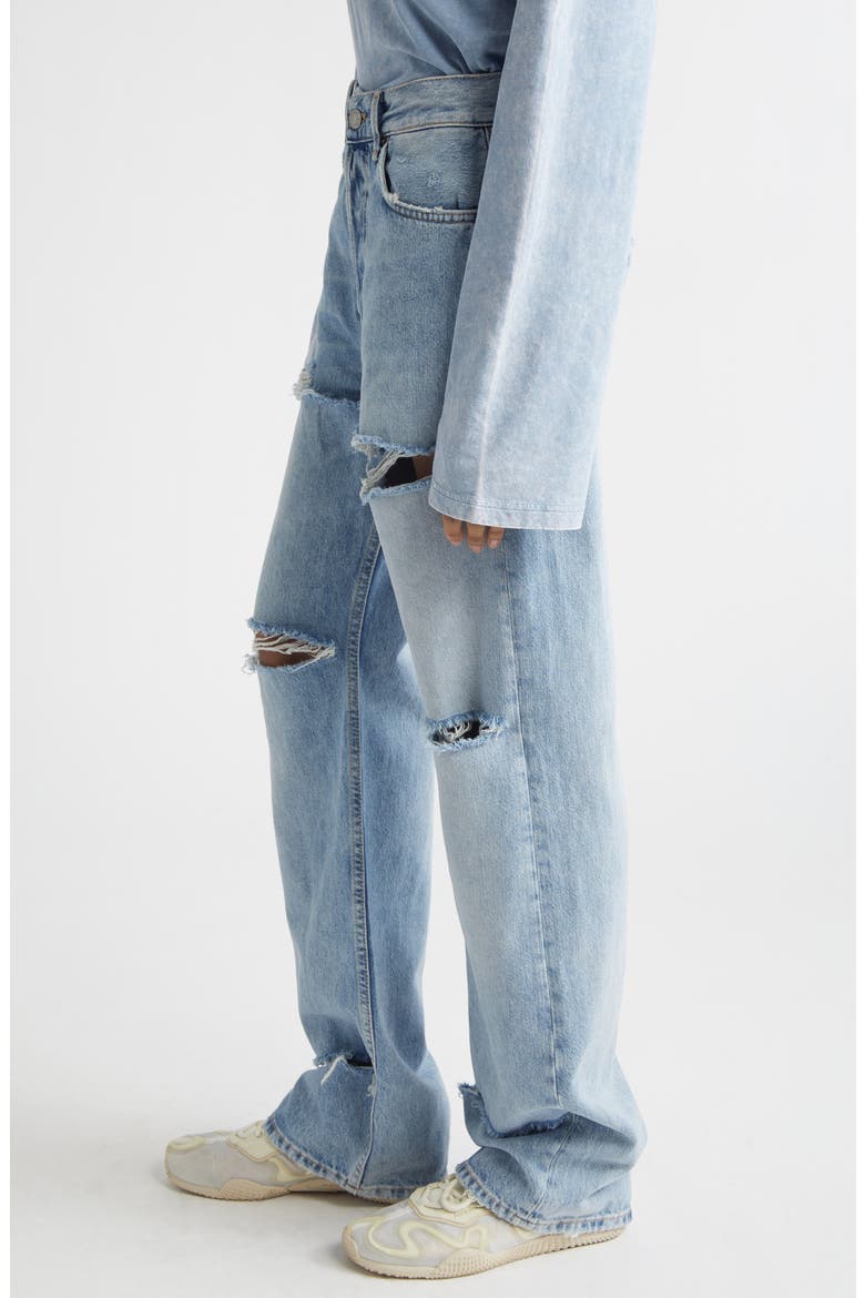 2010 Ripped Straight Leg Jeans, Alternate, color, LIGHT BLUE