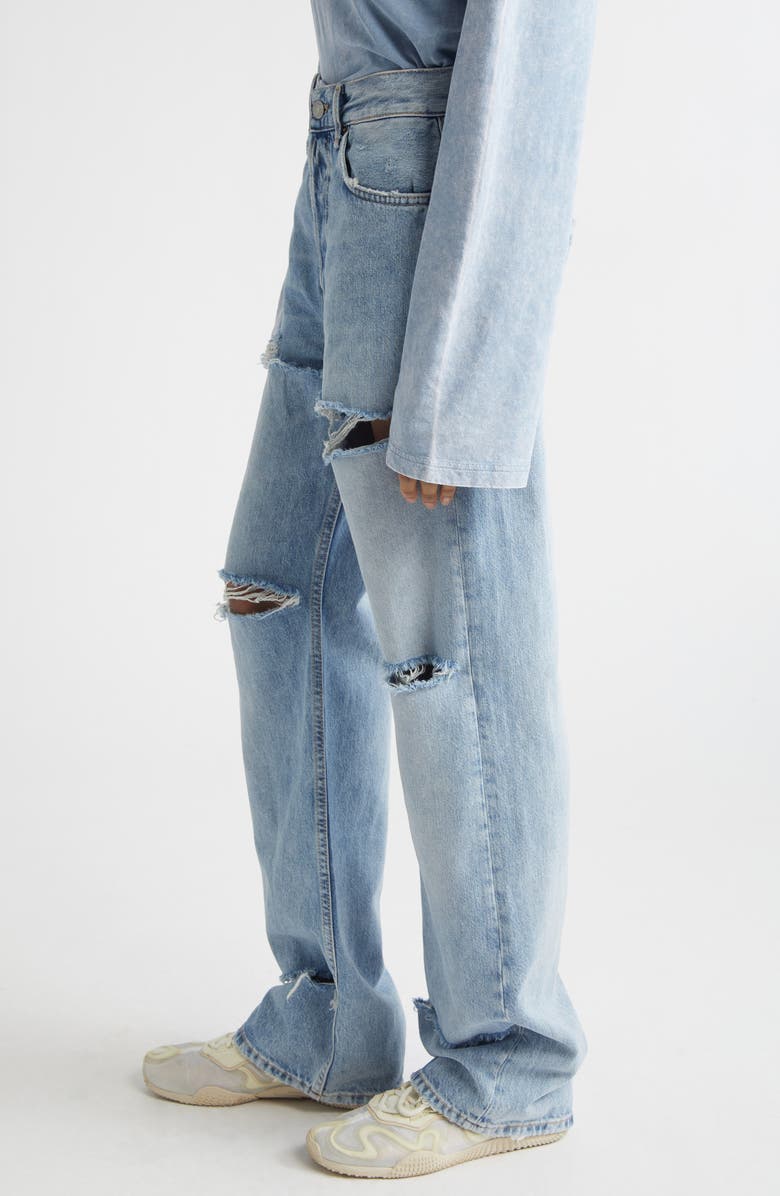 Acne Studios 2010 Ripped Straight Leg Jeans, Alternate, color, Light Blue