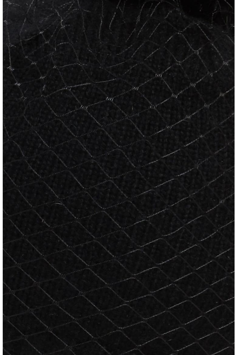 BCBGMAXAZRIA 'Winter Veil' Beanie with Genuine Fur Pompom, Alternate, color, BLACK