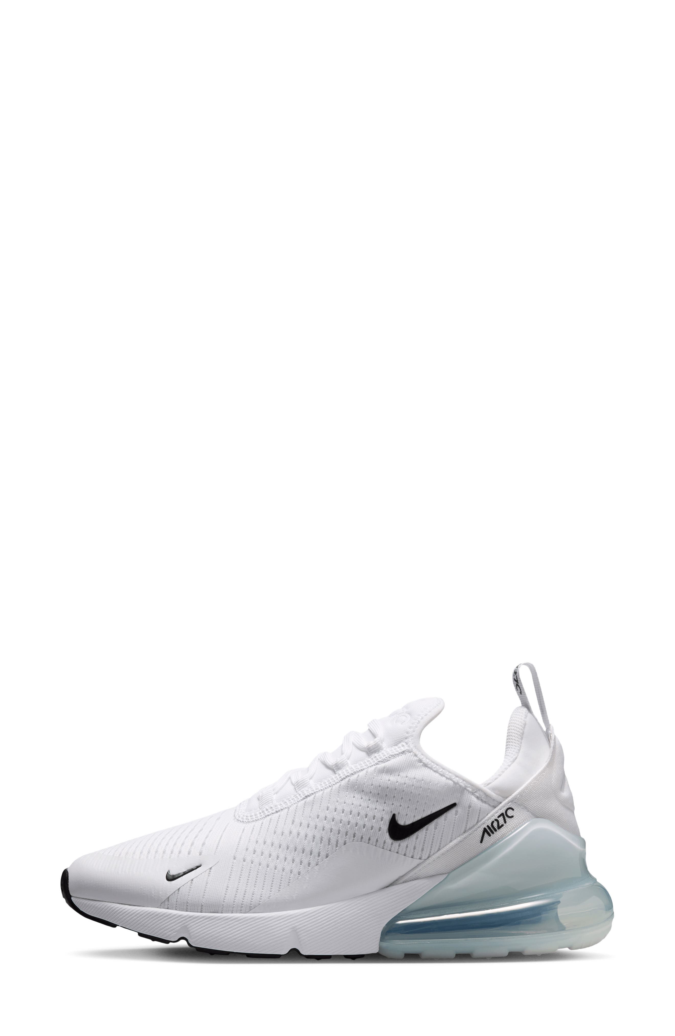 Air Max 270 Sneaker, Alternate, color, BLACK/ WHITE