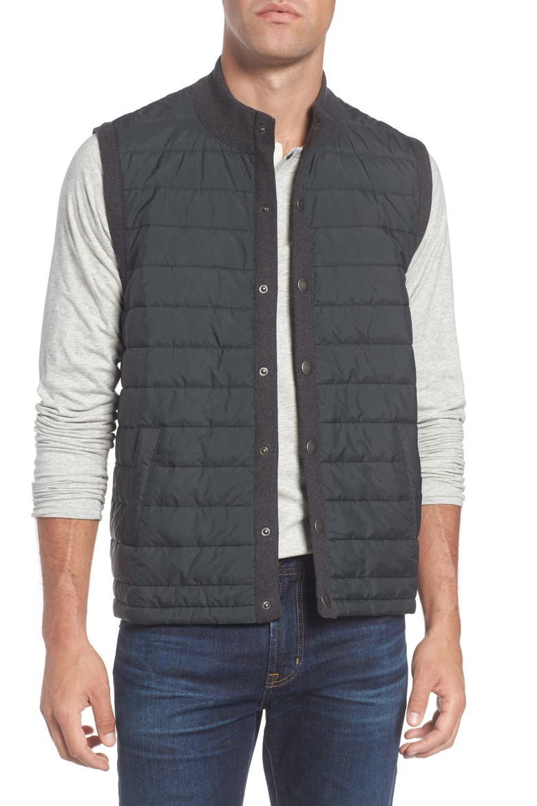 Essential Mixed Media Vest, Main, color, CHARCOAL