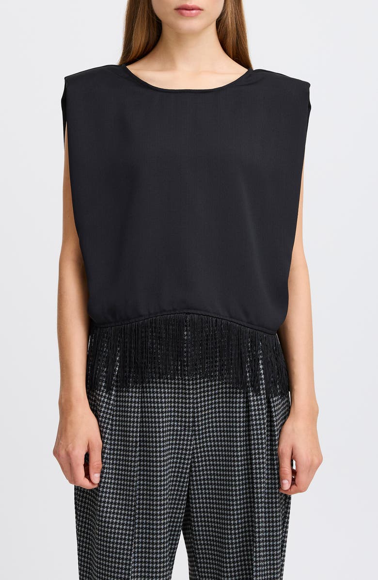 ICHI Fringe Detail Sleeveless Top, Main, color, 