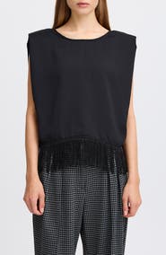 ICHI Fringe Detail Sleeveless Top