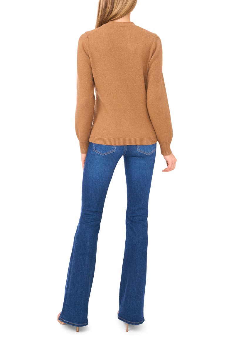 V-Neck Button Front Cardigan, Alternate, color, SWEET COFFEE