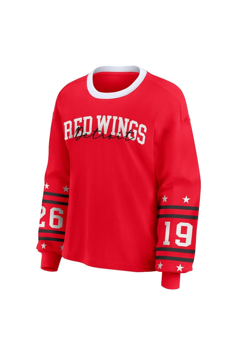 Women's WEAR by Erin Andrews Red Detroit Red Wings Long-Sleeve Sport T-Shirt, Alternate, color, Red
