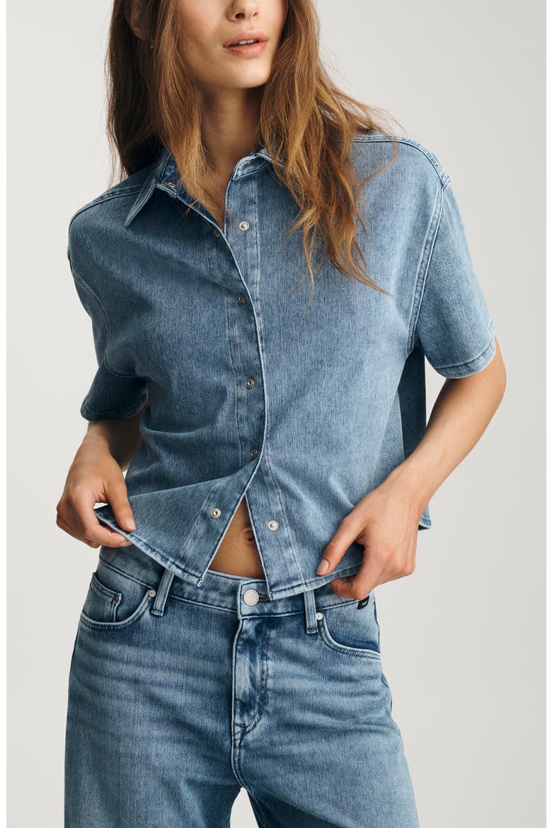 Jessie Denim Shirt, Main, color, MID MOVE
