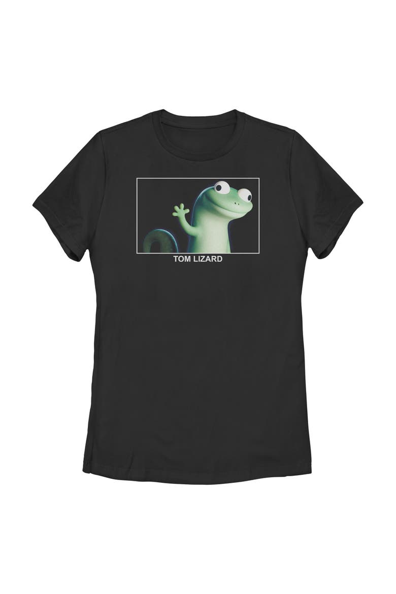 Women's Hoppers Tom Lizard Happy and Cute Portrait  Graphic T-Shirt, Main, color, Black