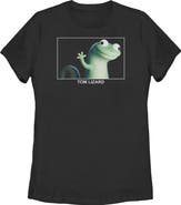Hoppers Women's Hoppers Tom Lizard Happy and Cute Portrait Graphic T-Shirt