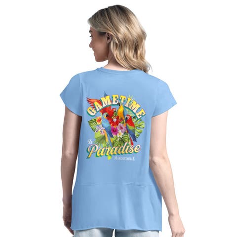 Women's Margaritaville Light Blue Los Angeles Dodgers Gametime is Paradise T-Shirt
