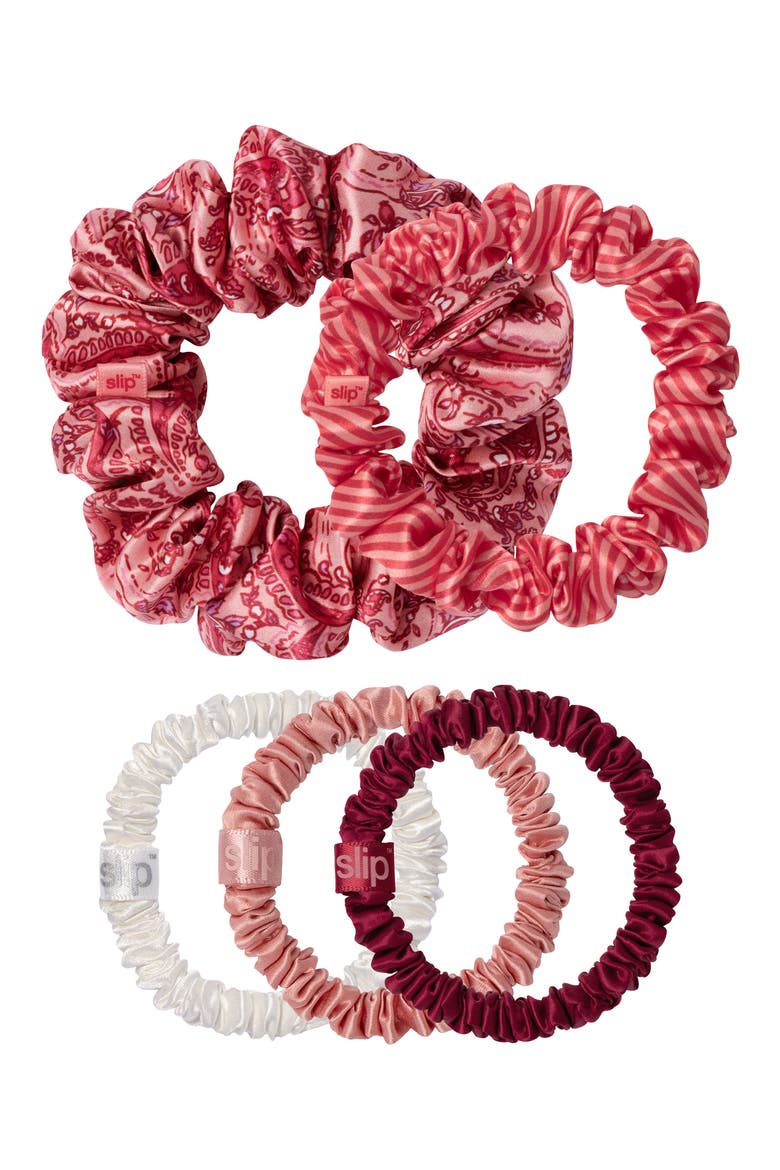 Harriet 5-Pack Assorted Scrunchies Set, Alternate, color, HARRIET