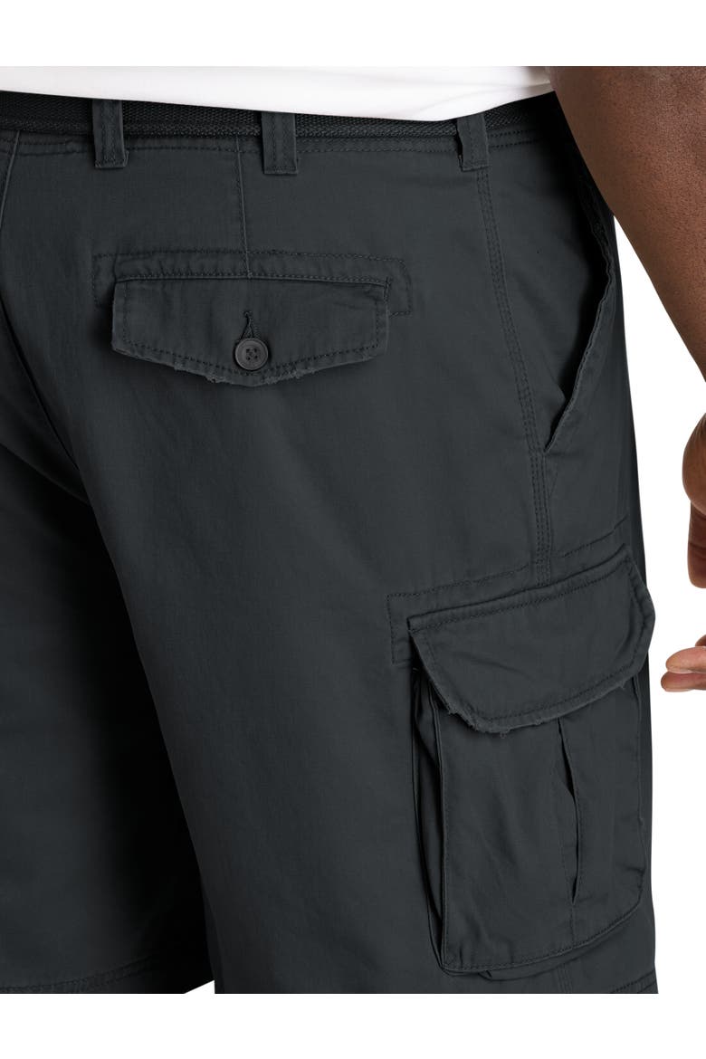 Big & Tall Belted Cargo Shorts, Alternate, color, BLACK