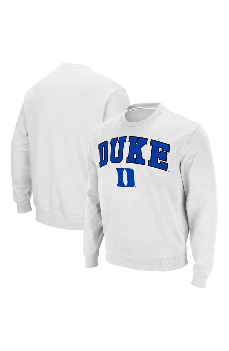 COLOSSEUM Men's Colosseum White Duke Blue Devils Arch & Logo Pullover Sweatshirt, Main, color, White