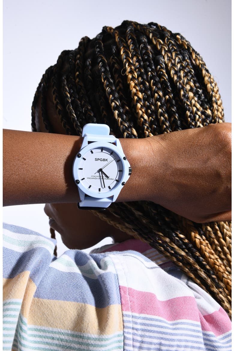 Spring Break Silicone Strap Watch, 44mm, Alternate, color, PERIWINKLE