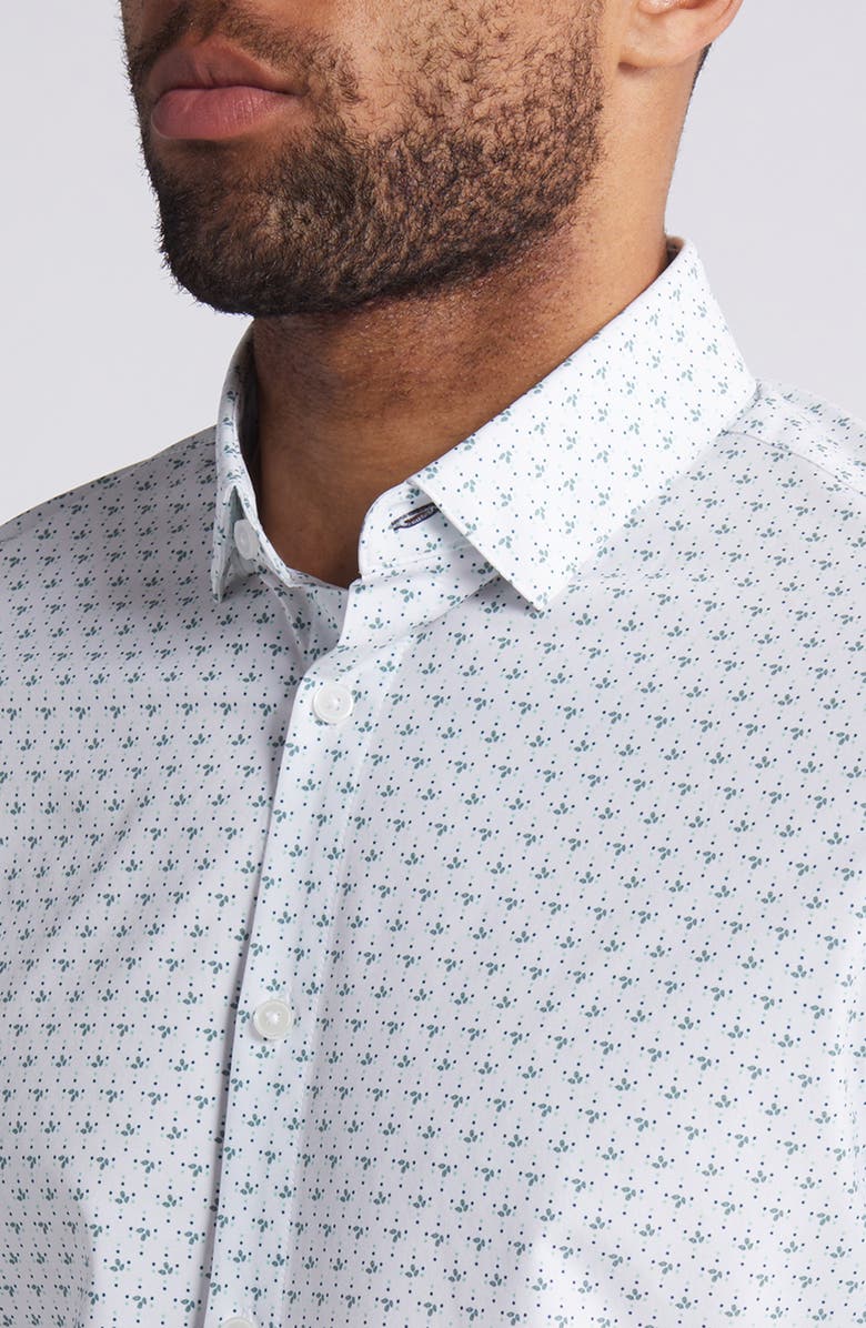 Mizzen+Main Leeward Trim Fit No Tuck Print Performance Button-Up Shirt, Alternate, color, 