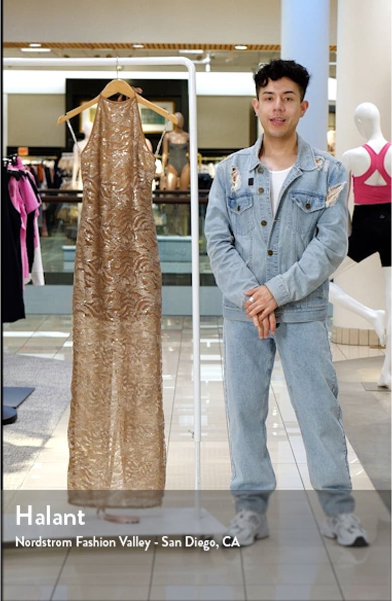 Giada Beaded Halter Gown, sales video thumbnail