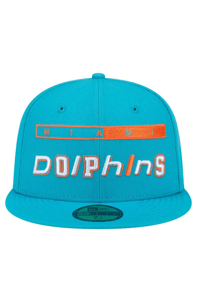 New Era Men's New Era Aqua Miami Dolphins Ransom 59FIFTY Fitted Hat, Alternate, color, Aqua