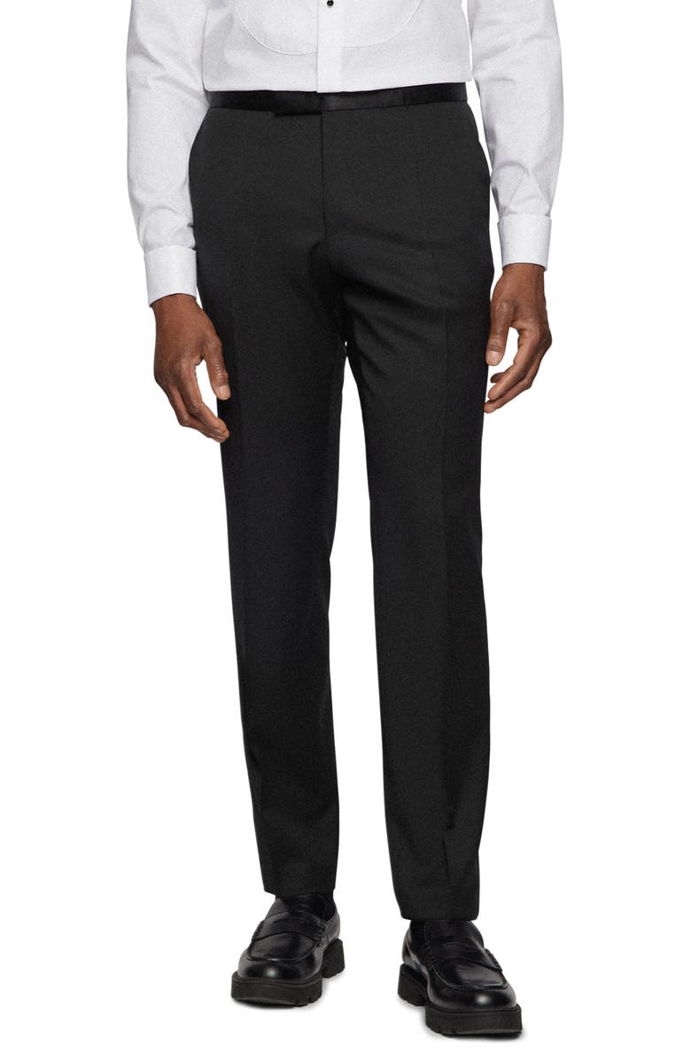 BOSS Genius Tuxedo Pants, Main, color, Black