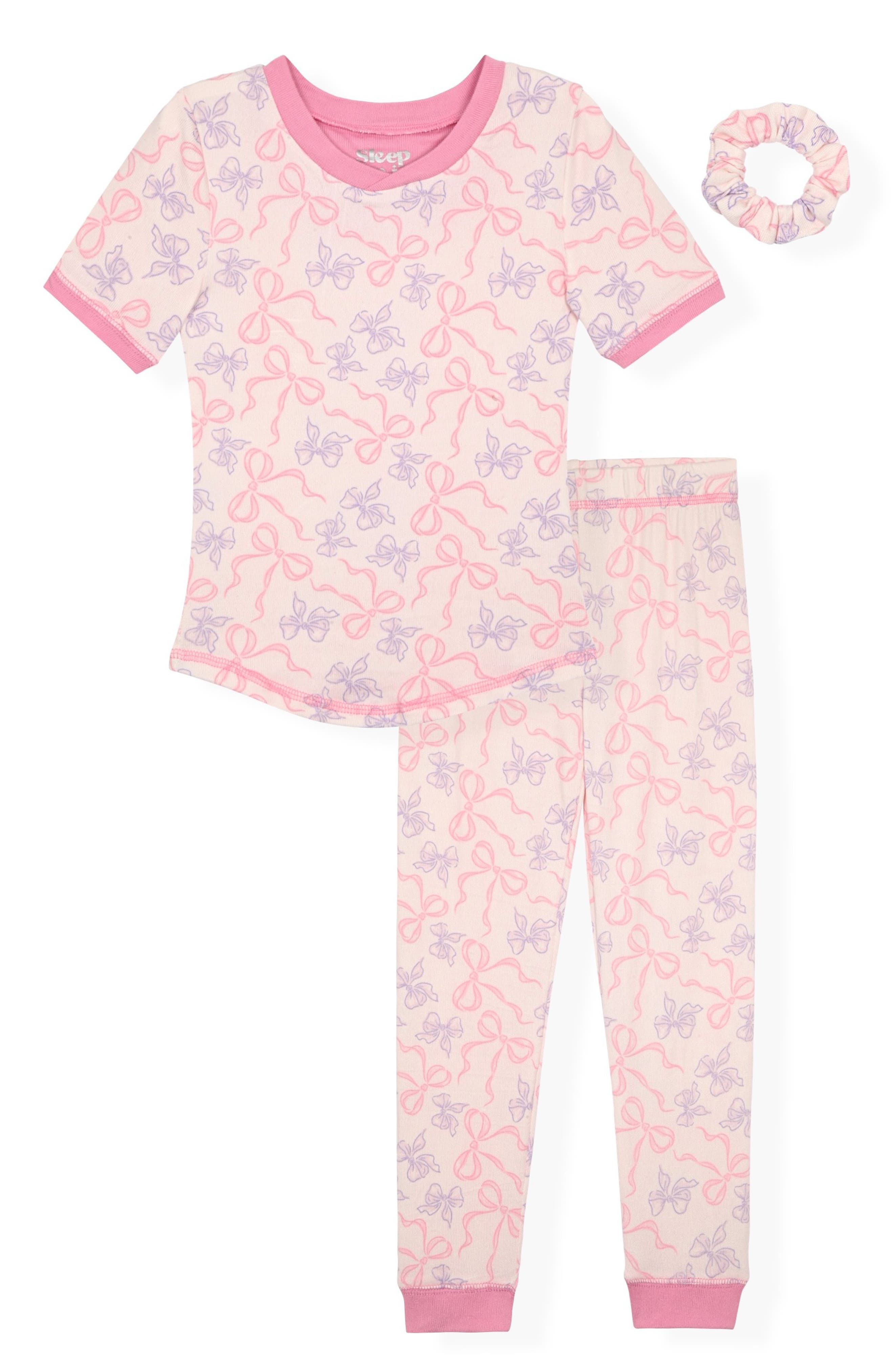SLEEP ON IT Kids' Fitted Two-Piece Long Pajamas & Scrunchie Set