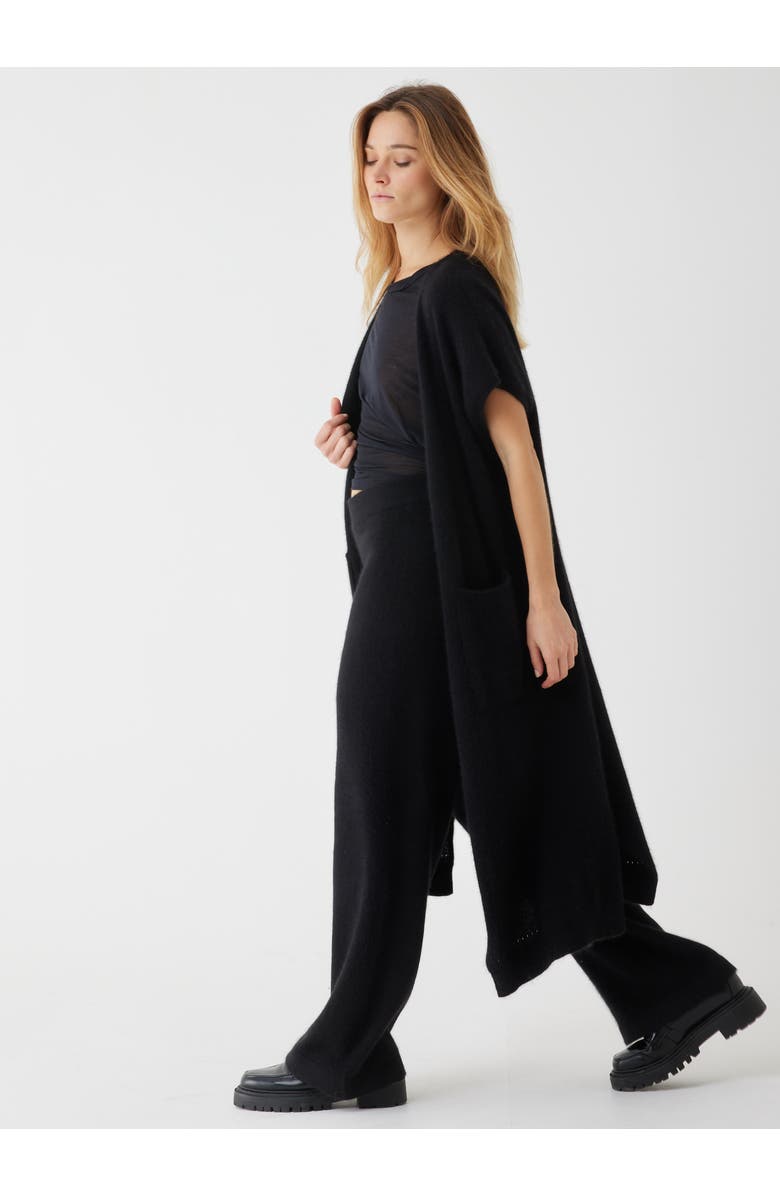 Majestic Filatures Ultra Soft Three Quarter Length Laser Cut Vest, Alternate, color, Noir